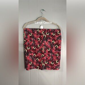 LuLaRoe Red‎ and Black Mini Pencil Skirt Casual
